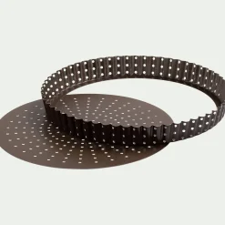 Moule À Gâteau*alinea Tourtière cannelée perforée en acier D24cm - marron