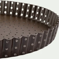 Moule À Gâteau*alinea Tourtière cannelée perforée en acier D24cm - marron