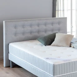 Tête De Lit*alinea Tête de lit boutonnée en tissu - clair L190cm Gris