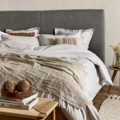 Tête De Lit*alinea Tête de lit dosseret tapissier en tissu épais 160cm - granite Gris