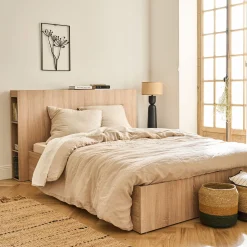 Tête De Lit*alinea Tête de lit en bois avec rangement - effet chêne clair L165cm Bois clair