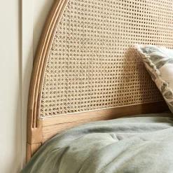 Tête De Lit*alinea Tête de lit ronde en chêne et rotin L170cm - Bois clair