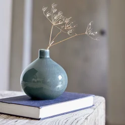 Vase*alinea Vase boule en grès 11cm - Bleu