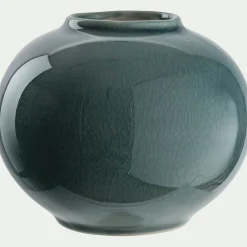 Vase*alinea Vase boule en grès H10cm - Bleu
