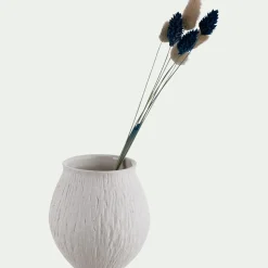 Vase*alinea Vase boule en grès strié H10,5cm - Blanc