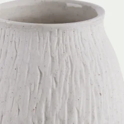 Vase*alinea Vase boule en grès strié H10,5cm - Blanc