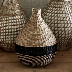 Vase*alinea Vase boule en jonc de mer et bambou tressés H33cm - Naturel