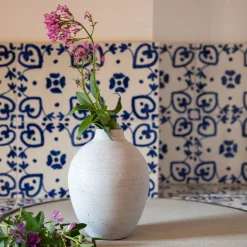 Vase*alinea Vase boule en polystone effet béton H17cm - clair Gris