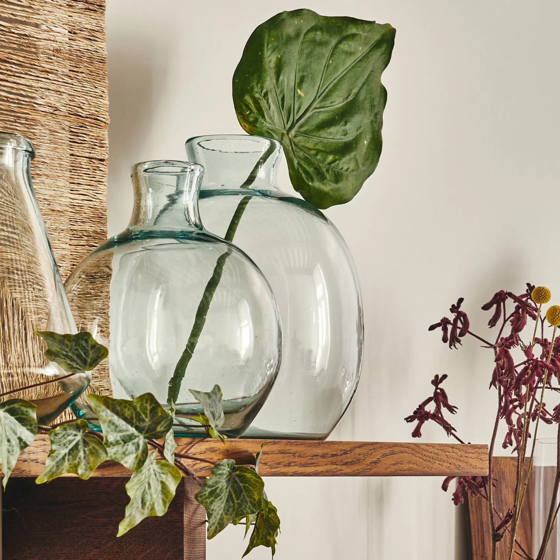 Vase|Vase Et Branchage De Noël*alinea Vase boule en verre recyclé H24cm - Transparent