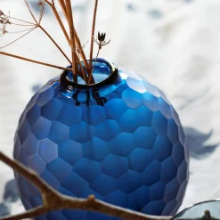 Vase*alinea Vase boule en verre sodocalcique H15,5cm - Bleu