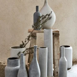 Vase*alinea Vase bouteille en polystone effet béton H24cm - clair Gris