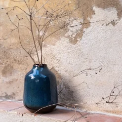 Vase*alinea Vase classique en céramique tachetée H20cm - Bleu
