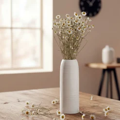 Vase*alinea Vase classique en grès strié H25,5cm - Blanc