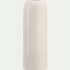 Vase*alinea Vase classique en grès strié H25,5cm - Blanc