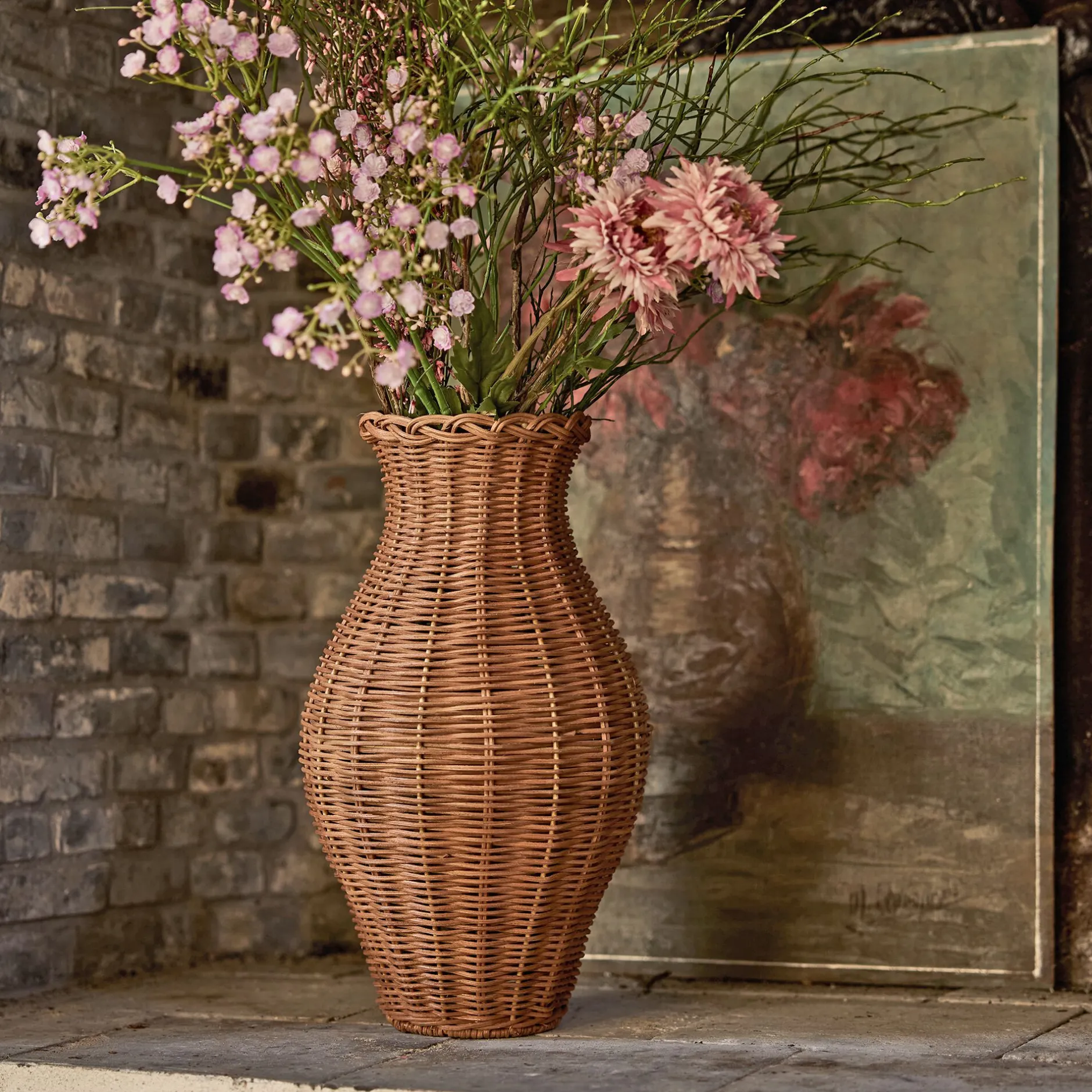 Vase*alinea Vase classique en rotin H36cm - Naturel