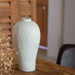 Vase*alinea Vase contemporain en céramique texturée H28cm - Blanc