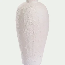 Vase*alinea Vase contemporain en céramique texturée H28cm - Blanc