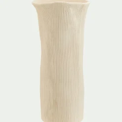 Vase*alinea Vase contemporain en faïence striée H31,5cm - Blanc