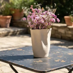 Vase*alinea Vase contemporain en grès H24,5cm - Beige