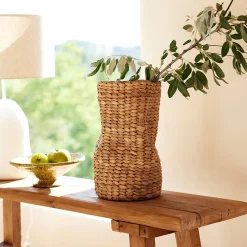 Vase*alinea Vase contemporain en jacinthe d'eau H46cm - Naturel