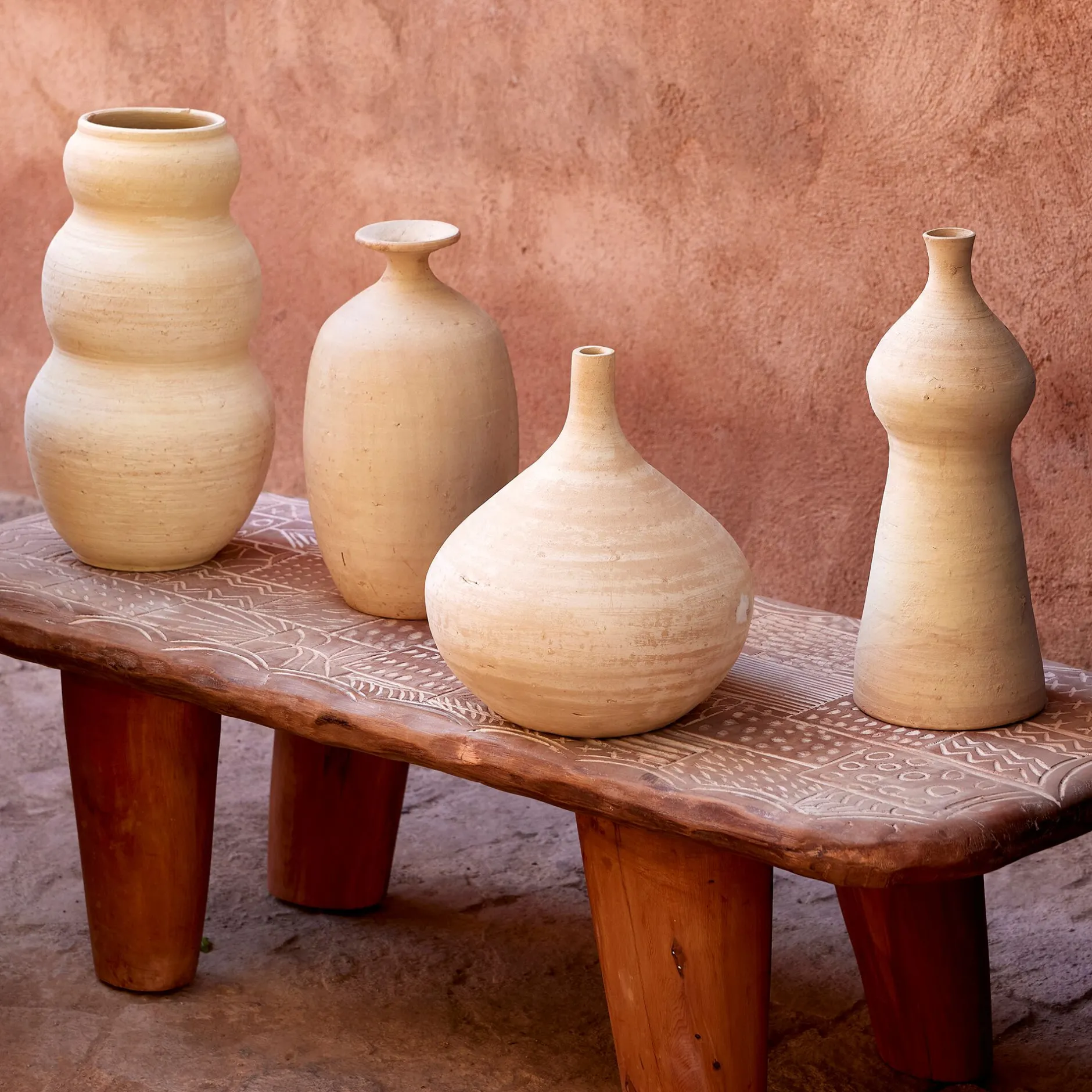 Vase*alinea Vase contemporain en terre cuite H29cm - Beige