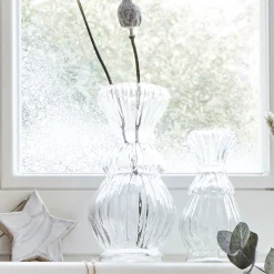 Vase|Vase Et Branchage De Noël*alinea Vase contemporain en verre H16,5cm - Transparent