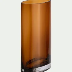 Vase*alinea Vase ovale en verre H25cm - brun rustrel Marron