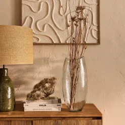 Vase*alinea Vase ovale strié en verre H47cm - Transparent