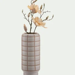 Vase*alinea Vase quadrillé en céramique H32,5cm - Blanc