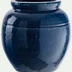 Vase*alinea Vase texturé en grès D20xH20cm - Bleu