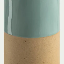 Vase*alinea Vase tube bicolore en grès H20cm - Bleu