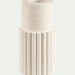 Vase*alinea Vase tube en béton à relief H21cm - Blanc