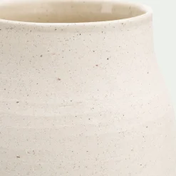 Vase*alinea Vase tube en grès moucheté H26cm - Blanc