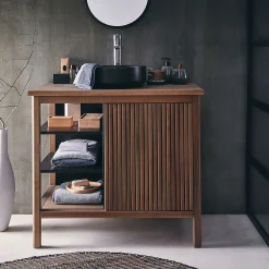 Vasque Salle De Bain*alinea Vasque de salle de bains ronde en céramique avec bords fins - Noir