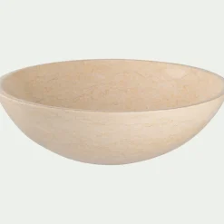 Vasque Salle De Bain*alinea Vasque de salle de bains ronde en pierre de rivière - Beige