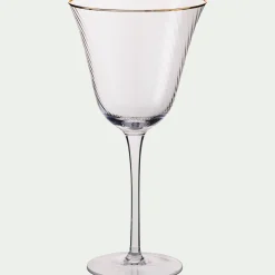 Verre À Pied|Verre À Vin*alinea Verre à pied avec liseré doré en verre 32cl - Transparent