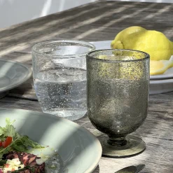 Verre À Pied|Verre À Vin*alinea Verre à pied en verre bullé 25cl - Gris