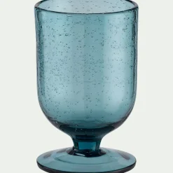Verre À Pied|Verre À Vin*alinea Verre à pied en verre bullé 25cl - Bleu