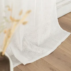 Voilage*alinea Voilage à œillets en coton motif Jasmin 140x250cm - Blanc