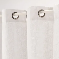 Voilage*alinea Voilage à œillets en coton motif Jasmin 140x250cm - Blanc