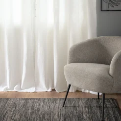 Voilage*alinea Voilage à œillets en double gaze de coton finition franges 130x250cm - écru Blanc