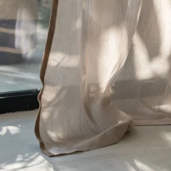 Voilage*alinea Voilage à passants cachés en lin et coton finition liseré 140x260cm - Beige