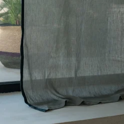 Voilage*alinea Voilage à passants cachés en lin et coton finition liseré 140x260cm - cèdre Vert