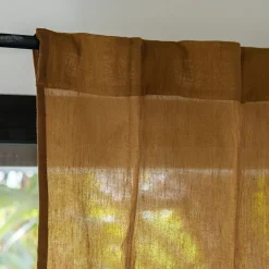 Voilage*alinea Voilage à passants cachés en lin et coton finition liseré 140x260cm - brun alep Marron