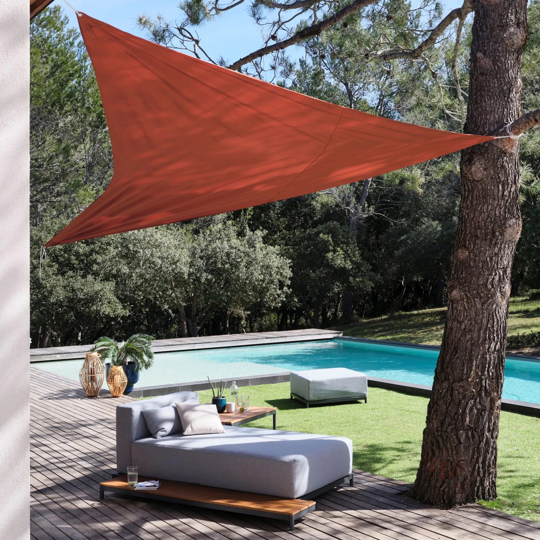 Voile D'Ombrage*alinea Voile d'ombrage triangle 3,6m - rustrel Rouge