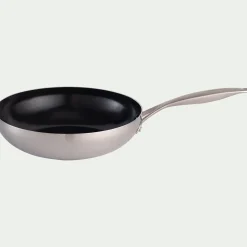 Casserole, Poêle Et Sauteuse*alinea Wok en inox et céramique D28cm - métallisé Gris